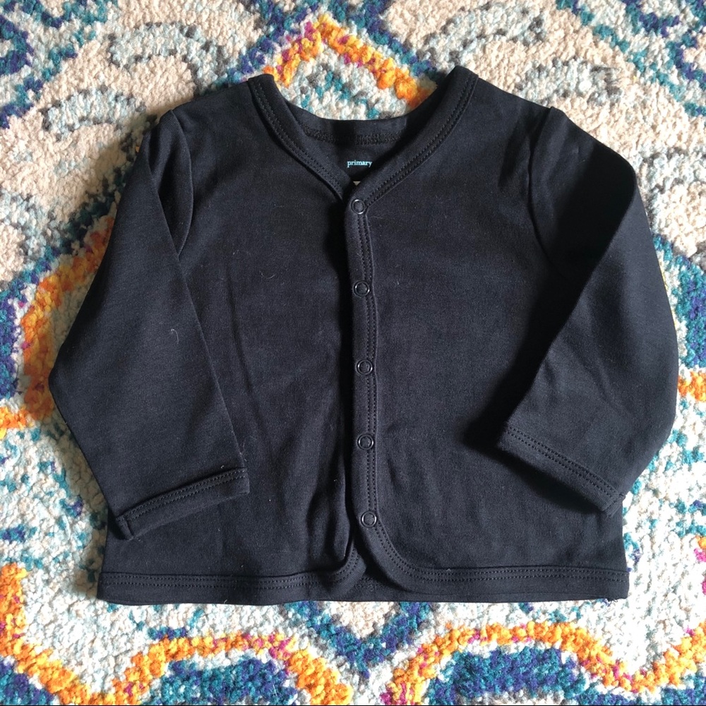 NWOT black Primary cardigan 3-6 months